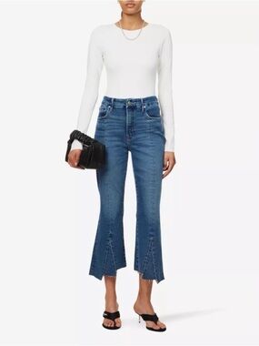 Good American -Good Legs Stretch Crop Flare Jeans in Medium Blue